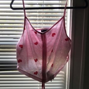 NWOT Asos Heart Crop Cami Top